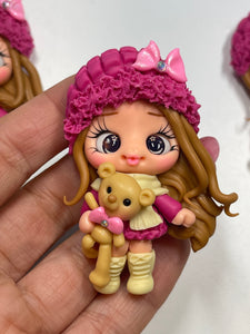 Josie Sweater Girl Clay Figurine- Handmade