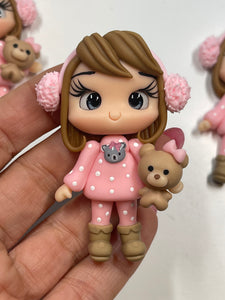 Angela Sweater Girl Clay Figurine - Handmade