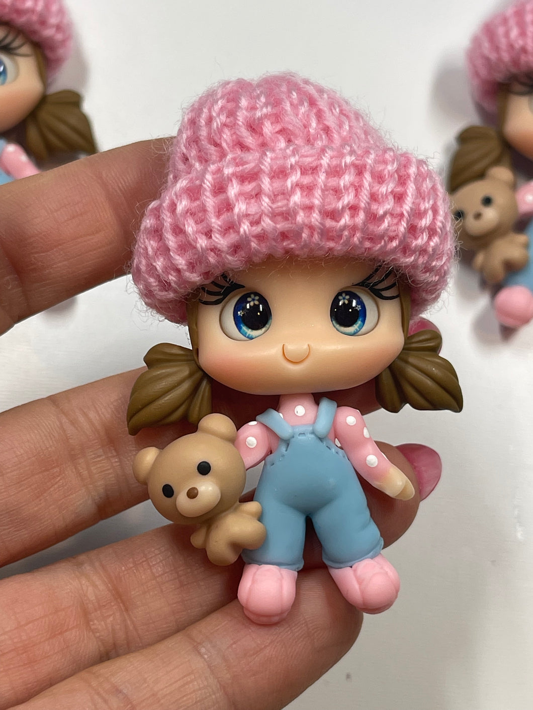 Jamie Beanie Hat Girl  Fall Clay Figurine- Handmade