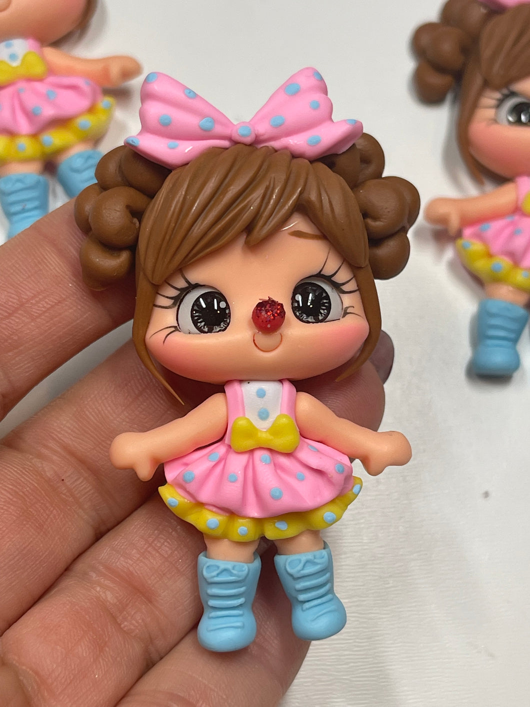 Clara The Clown Cutie Clay Figurine- Handmade