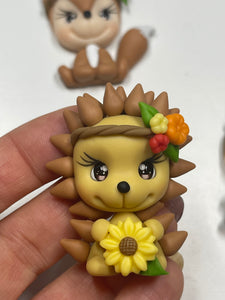 Fall Animal Friends Clay Figurine -Handmade