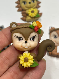 Fall Animal Friends Clay Figurine -Handmade