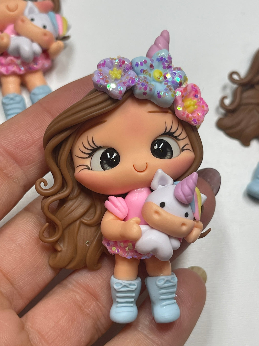 Camila The Unicorn Lover Girl - Clay Figurine-Handmade