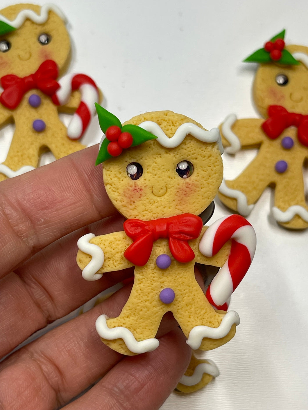 Ginger Bread Cookie Christmas Clay Figurine - Handmade -Christmas Holiday