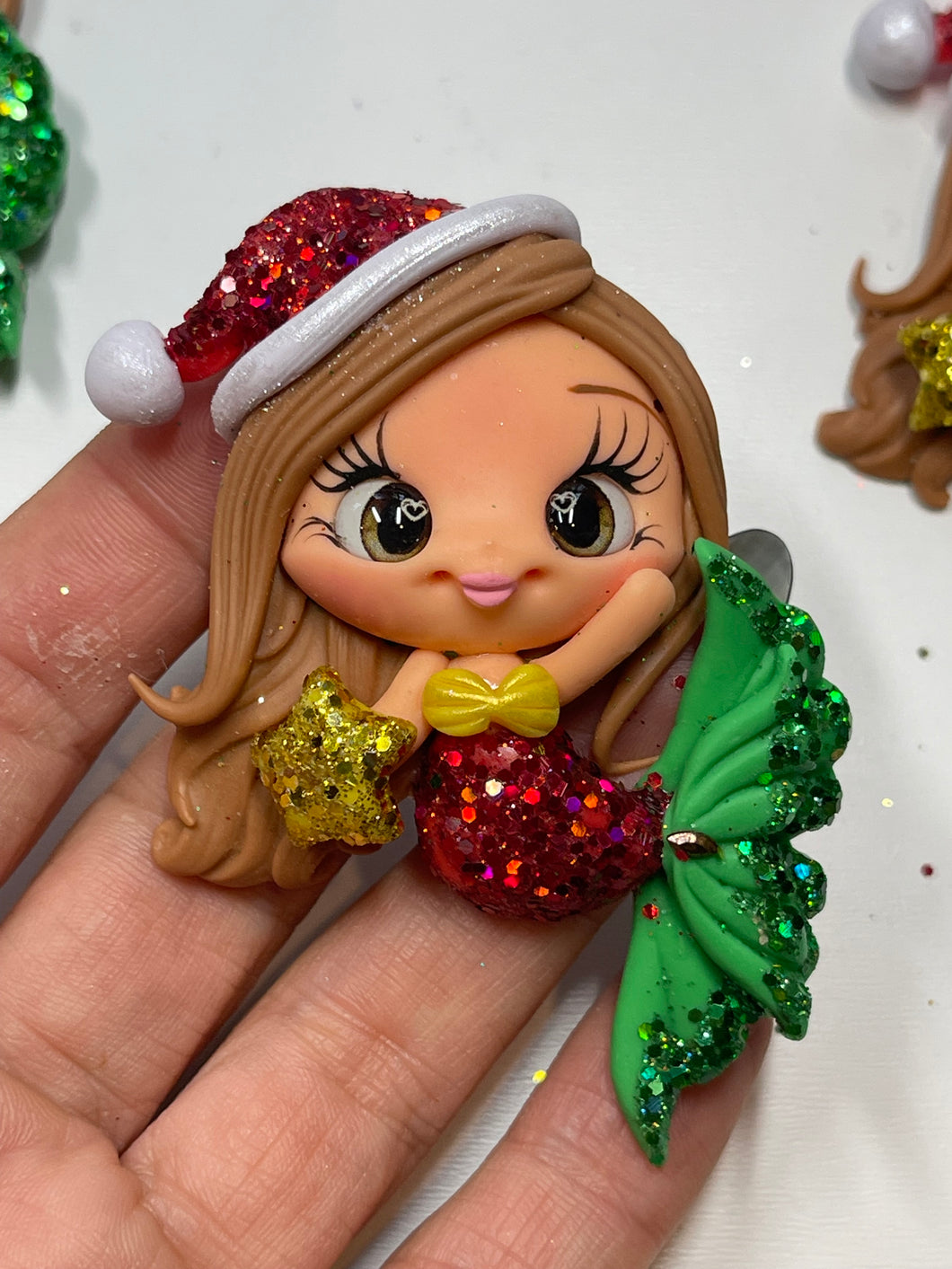 Shimmer The Christmas Mermaid Clay - Handmade - Christmas Holliday