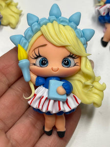 Independence Girl Clay Figurine, Handmade