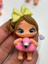 Load image into Gallery viewer, Pool Float Fun Girl Clay Figurine, Handmade
