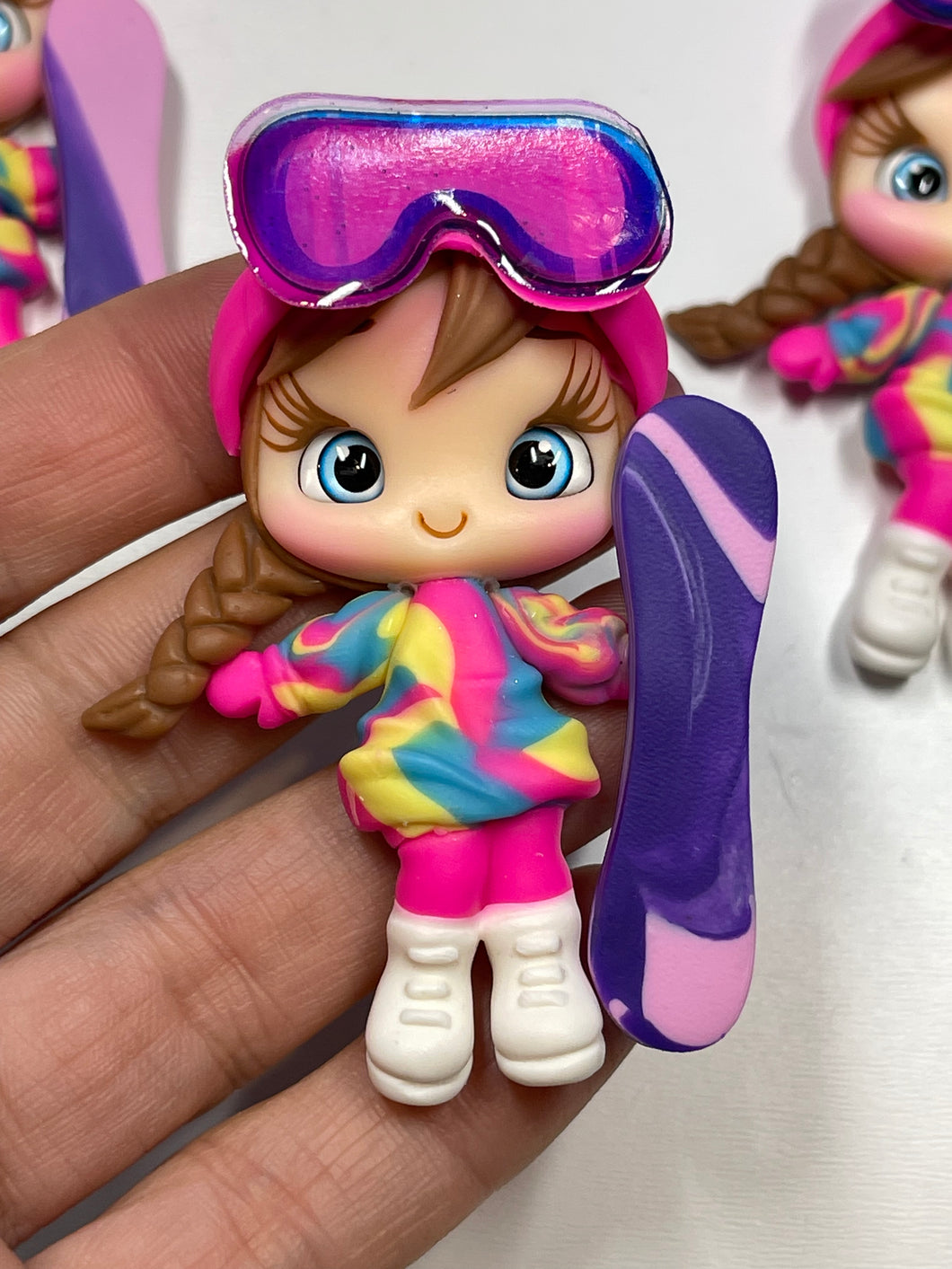 Bianca The Snowboarder Girl Clay Figurine - Handmade