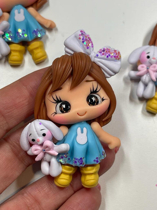 Begonia easter Girl Figurine - Handmade