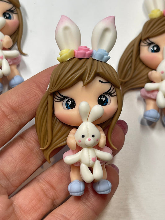Isabella Easter Girl Figurine- Handmade
