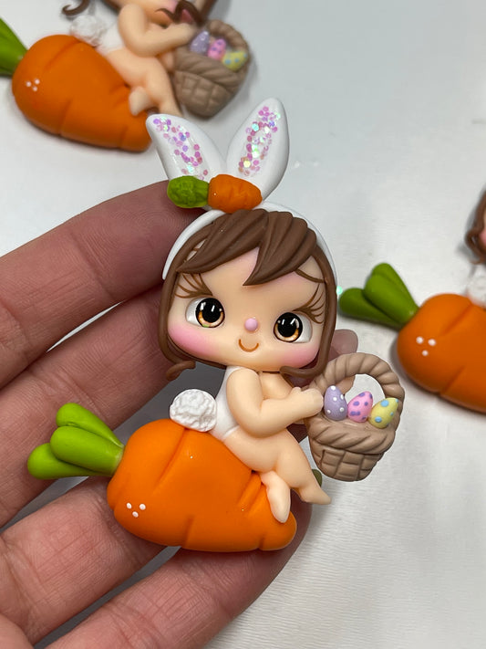 Maggie The Easter Girl Clay Figurine- Handmade