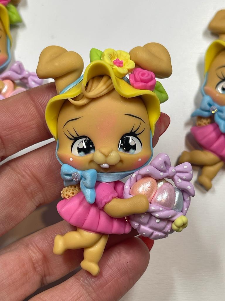 Cocoa The Easter Bunny Figurine- Handmade