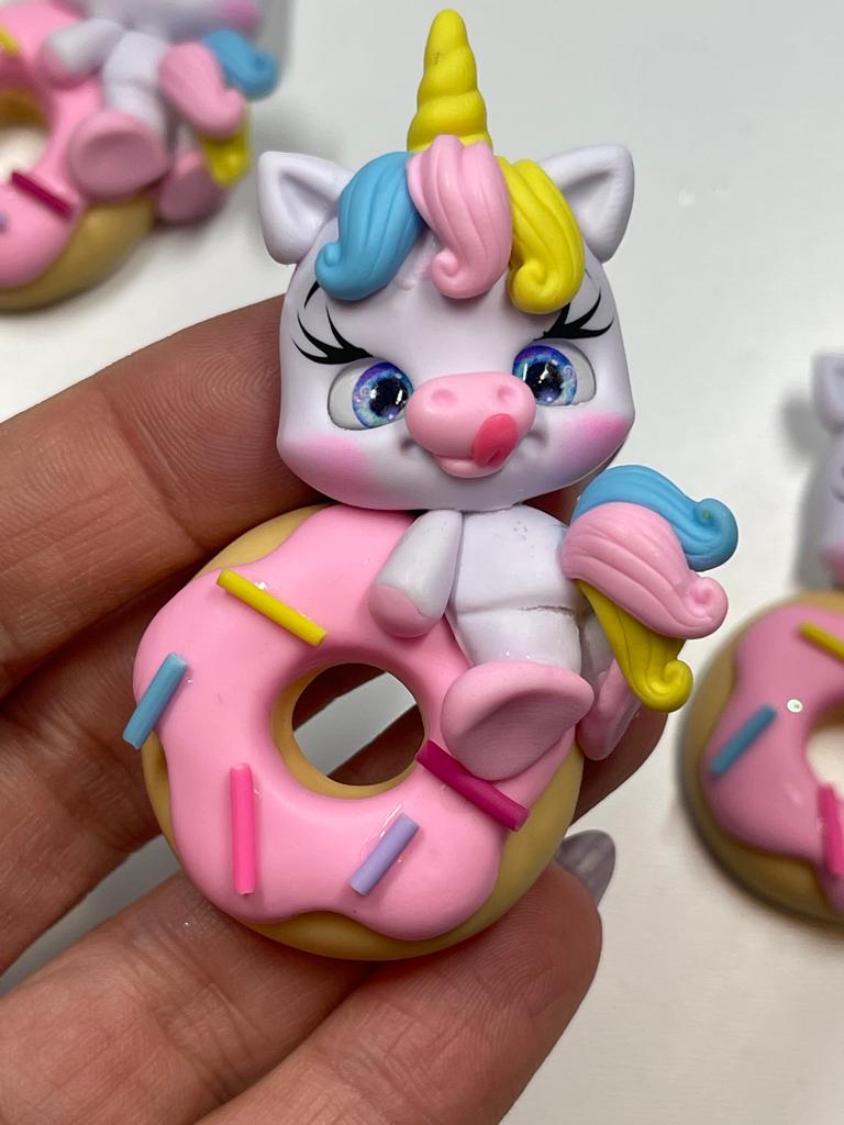 DoNut Care Unicorn Clay Figurine - Handmade