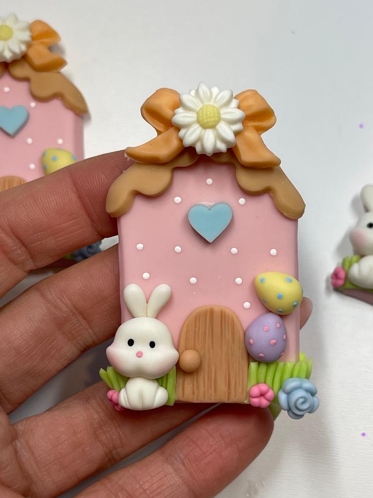 Hippity Hoppity Easter Clay Figurine - Handmade