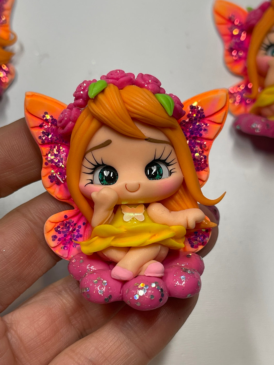 Posy The Flower Fairy Clay Figurine - handmade